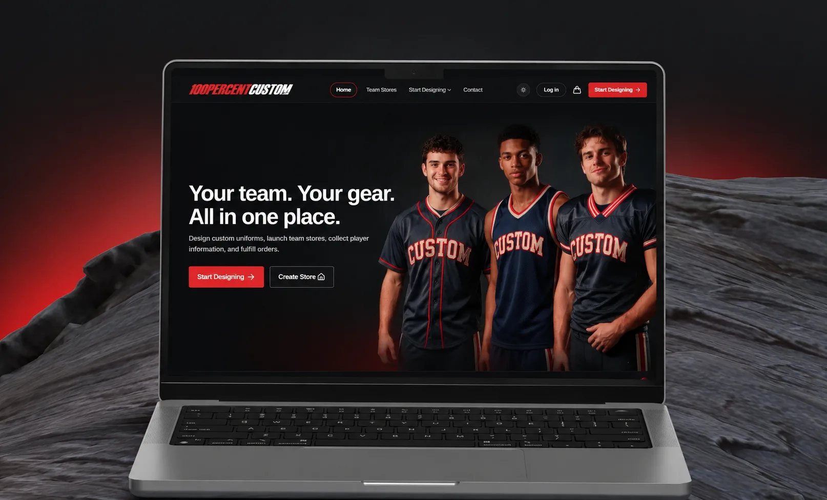100PercentCustom: Homepage hero